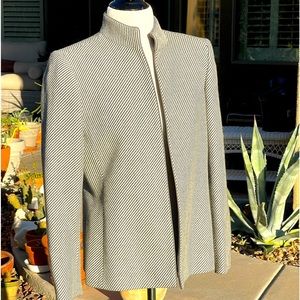 Chic Black and White Striped Teddy Jacket